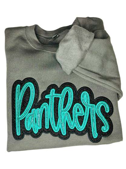 Custom Double Glitter Applique Sweatshirt