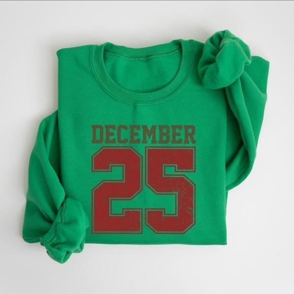 Retro Christmas Sweatshirt : December 25 Shirt, Festive Holiday Sweater