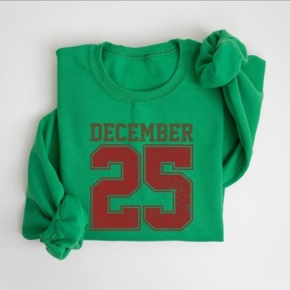 Retro Christmas Sweatshirt : December 25 Shirt, Festive Holiday Sweater
