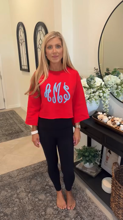 Custom Cropped Double 3D Puff Embroidered Sweatshirt - Any School