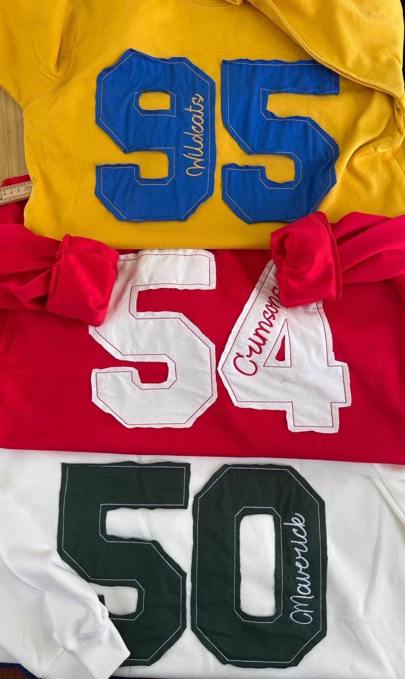 Custom Sports Number Embroidered Crewneck | Personalized Team or Player Name Sweatshirt