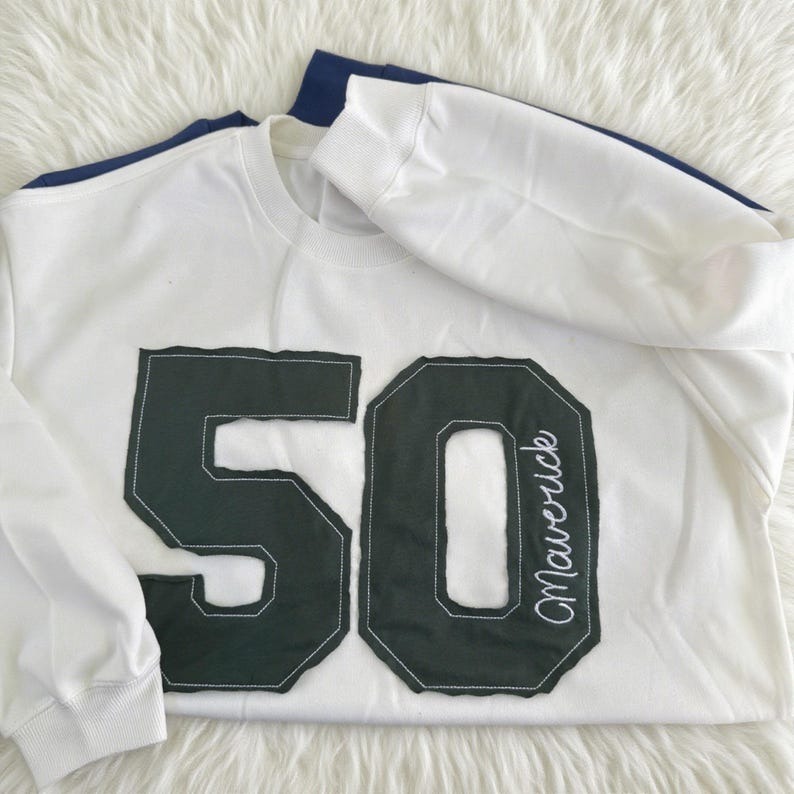 Custom Sports Number Embroidered Crewneck | Personalized Team or Player Name Sweatshirt