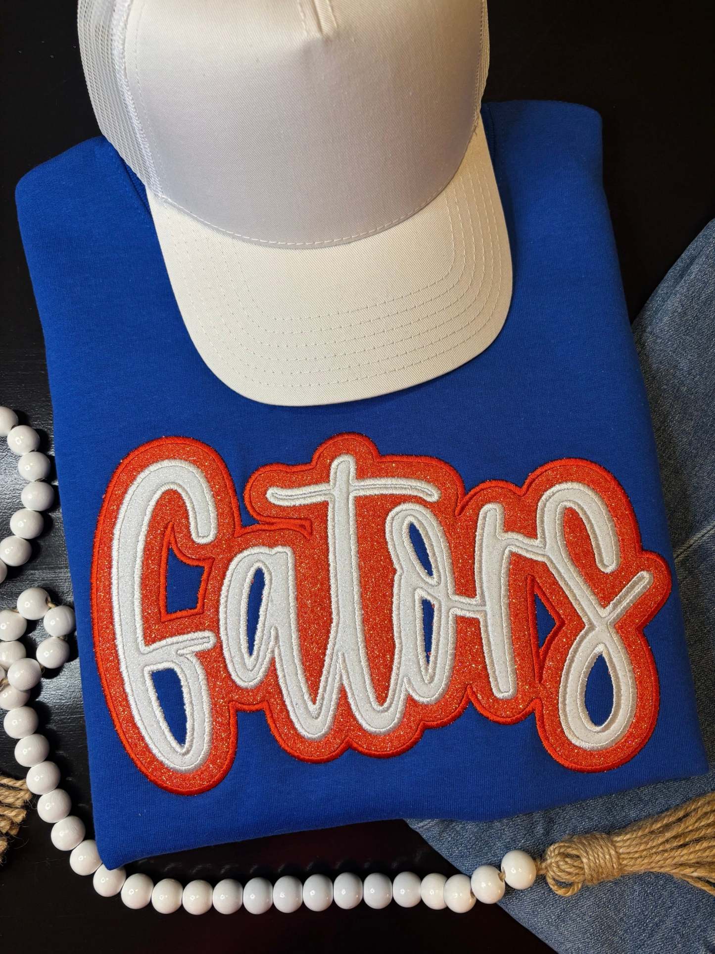 Custom Double Glitter Applique Sweatshirt