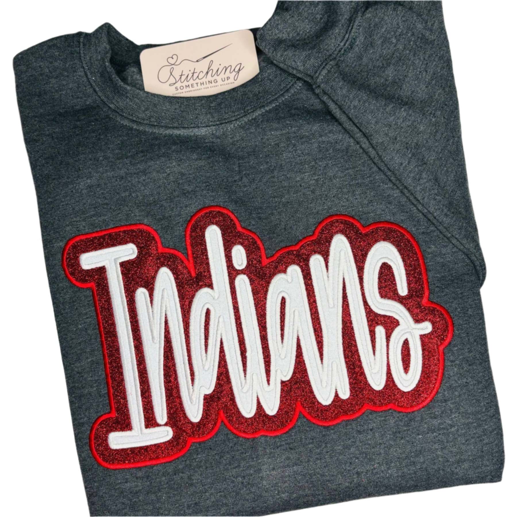 Custom Double Glitter Applique Sweatshirt