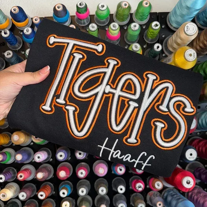 Custom Cropped Double 3D Puff Embroidered Sweatshirt - Any Team/School