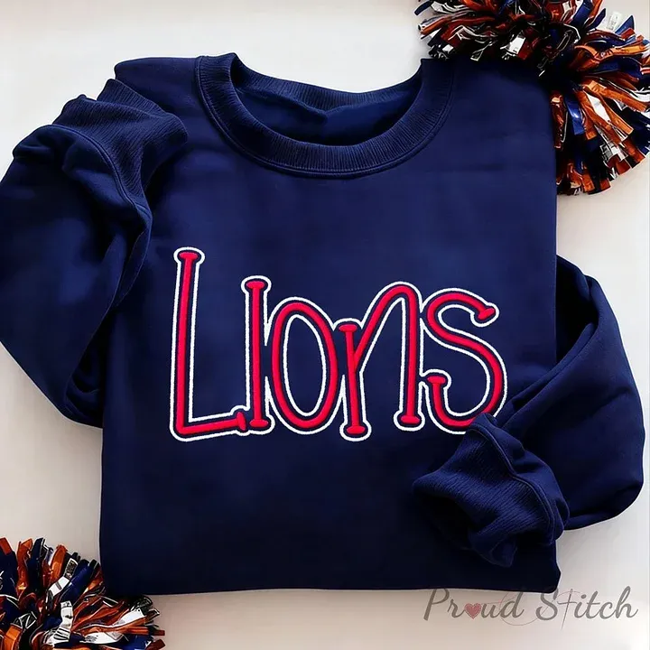 Custom Cropped Double 3D Puff Embroidered Sweatshirt - Any Team/School