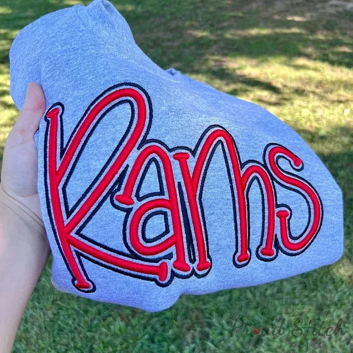 Custom Cropped Double 3D Puff Embroidered Sweatshirt - Any Team/School