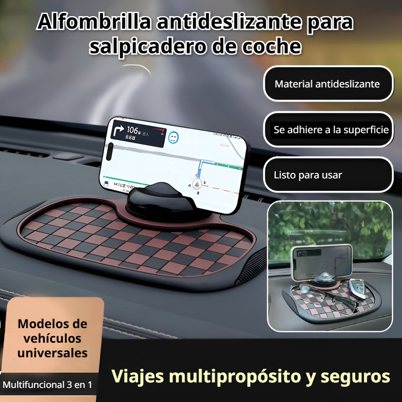 Soporte para teléfono para automóvil antideslizante multifuncional ✨Integra almacenamiento, matrícula y soporte para teléfono en uno ⚡Práctico y conveniente, un buen ayudante para conducir💕