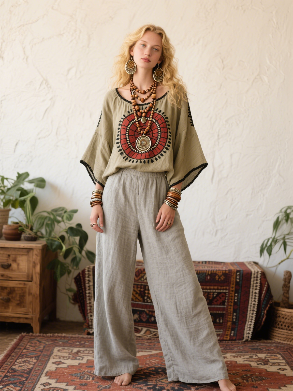 Circle Center Totem Creative Retro Style Loose Set