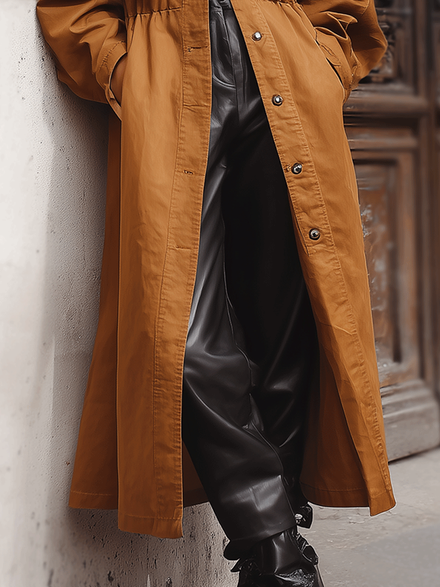 Casual Everyday Versatile Long Button Trench Coat