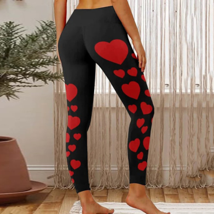 Heart Print Casual Leggings