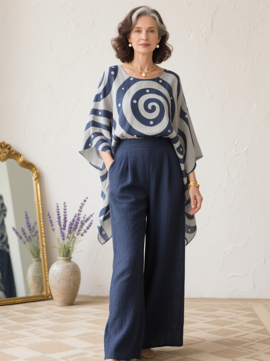 Blue Vortex Creative Retro Style Loose Set