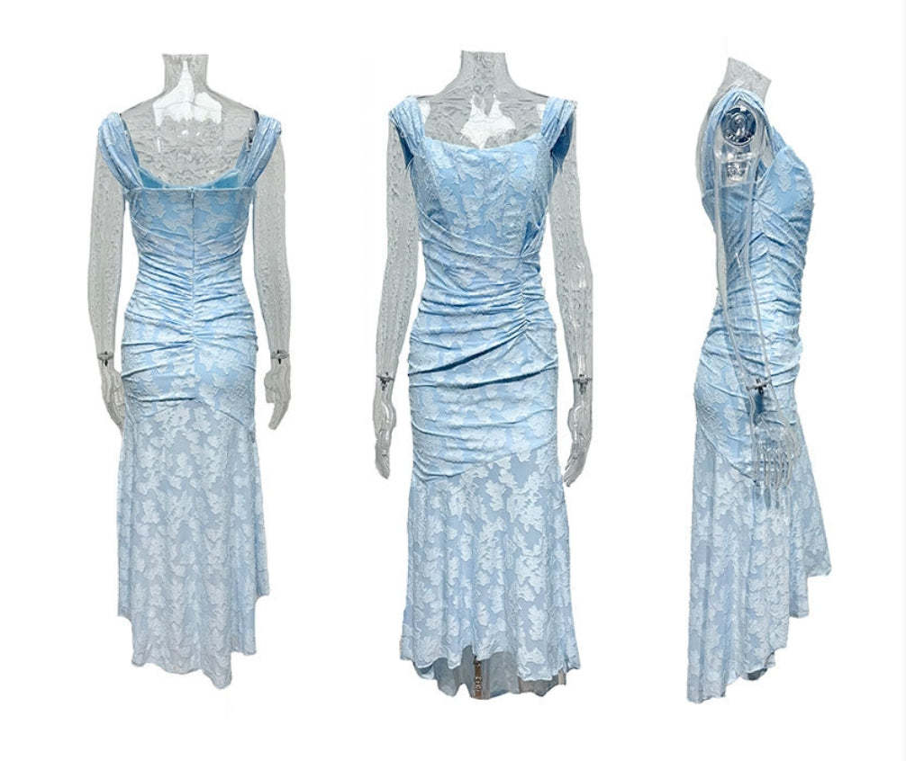 Blue bell floral maxi dress