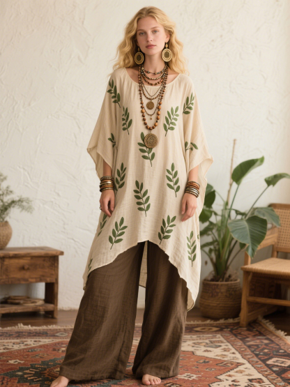 Green Leaf Totem Creative Retro Style Loose Set