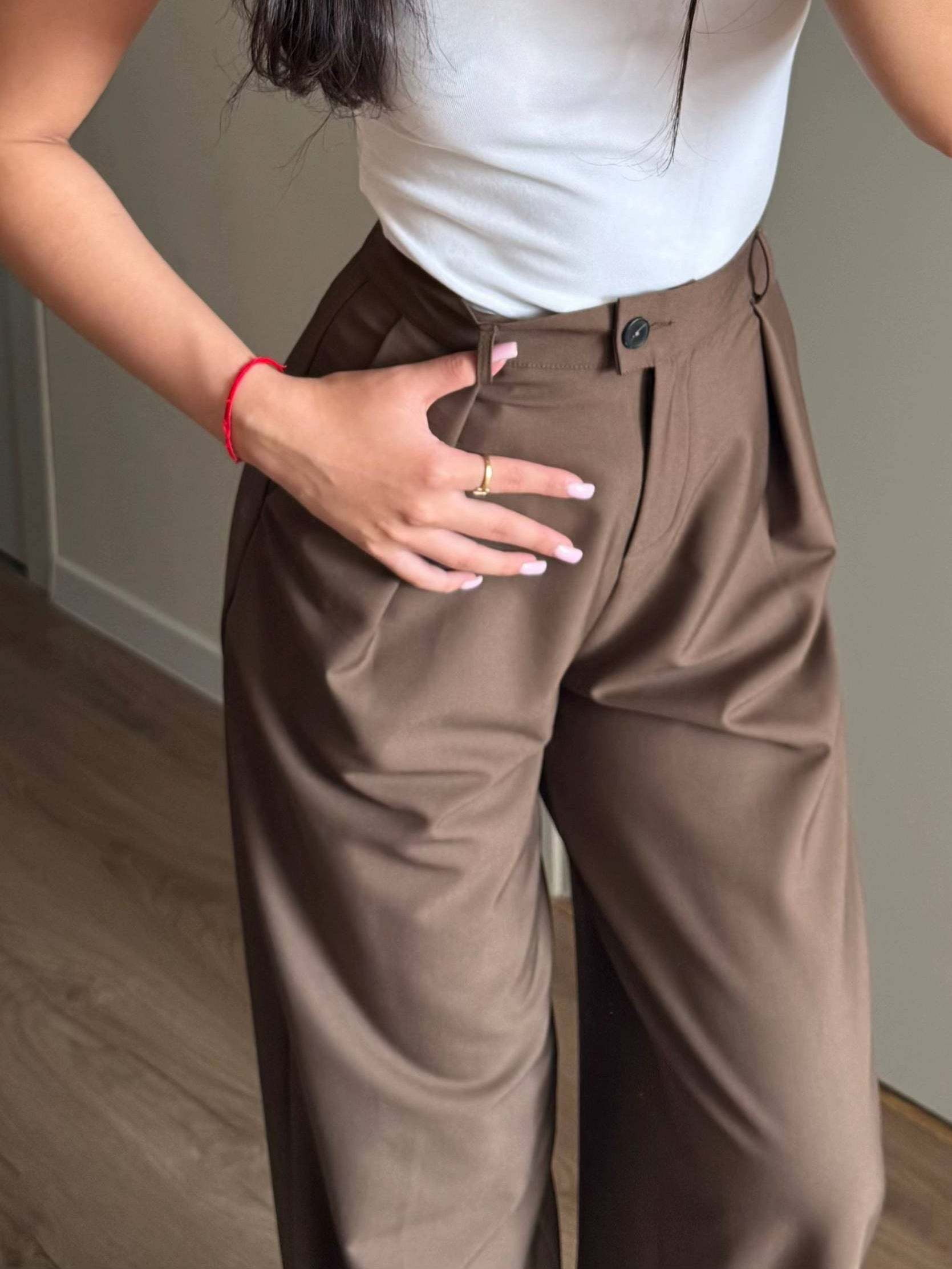 Zippered Jacket And Wide-leg Pants Two-piece Suit