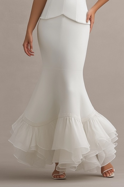 Formal ​Wedding Outfit Sets Dress White Sweetheart Neck Mermaid Dress