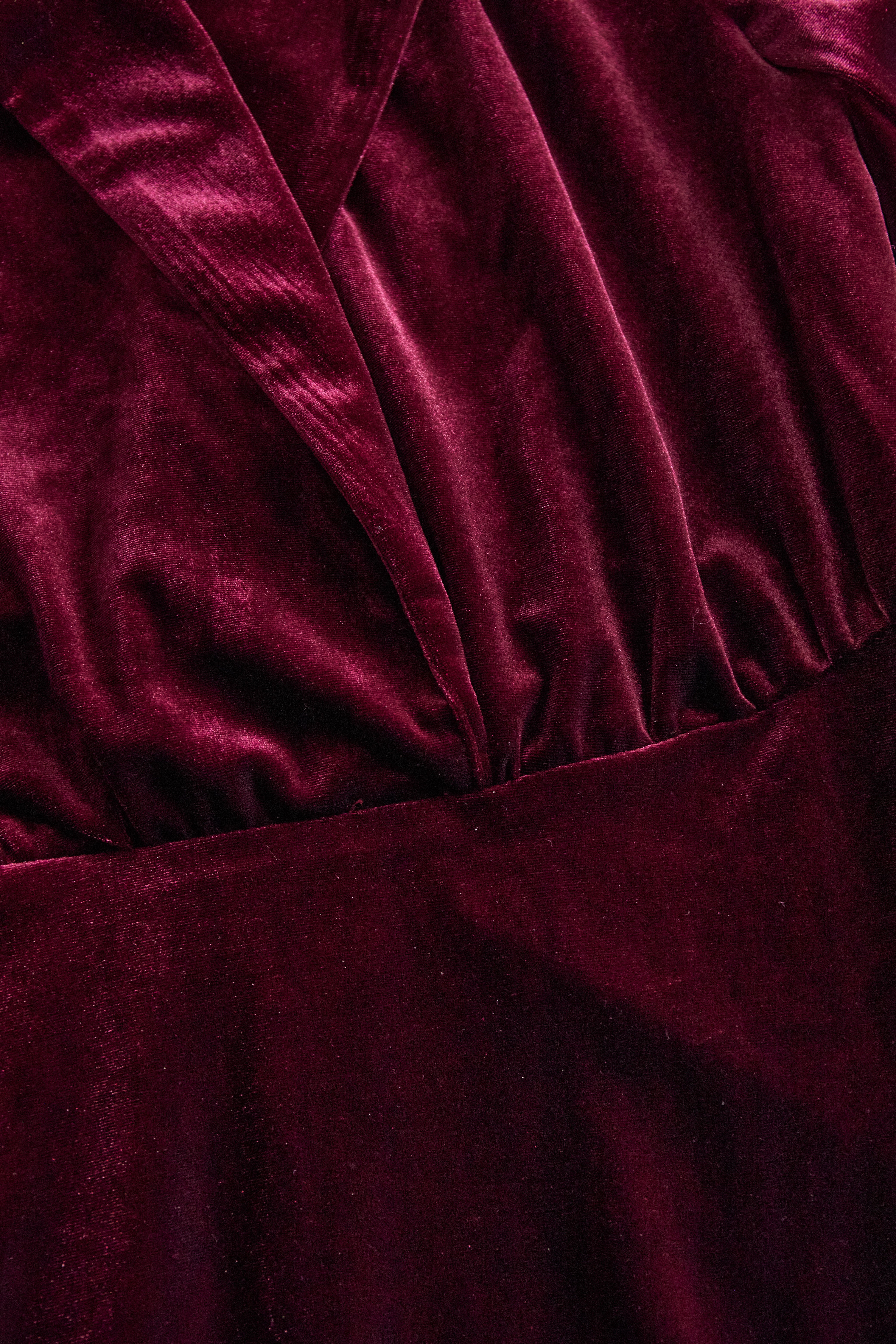 Classic Long-Sleeve Velvet Dress with Gold Accents