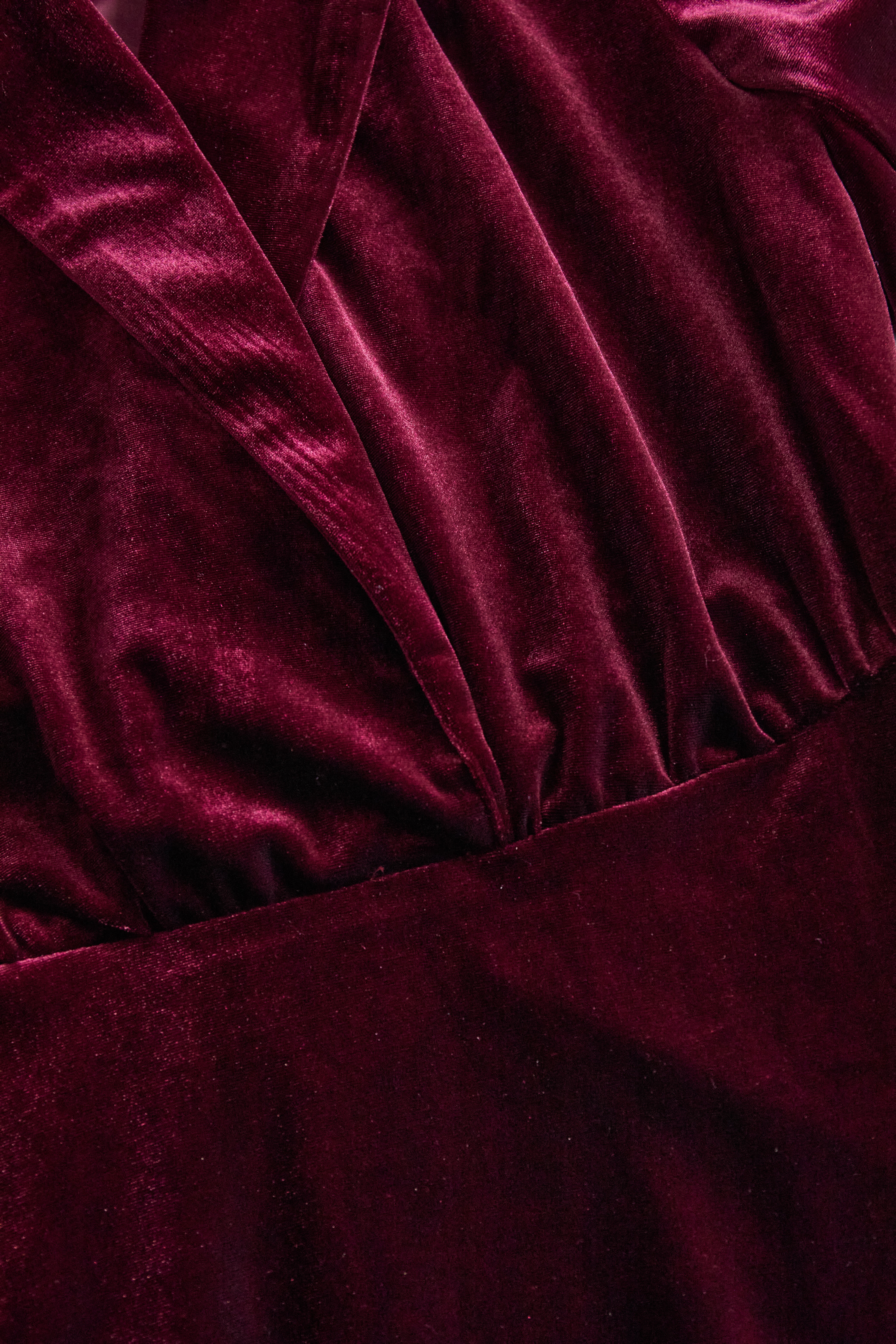 Classic Long-Sleeve Velvet Dress with Gold Accents