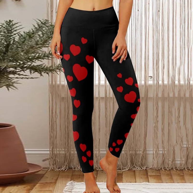 Heart Print Casual Leggings