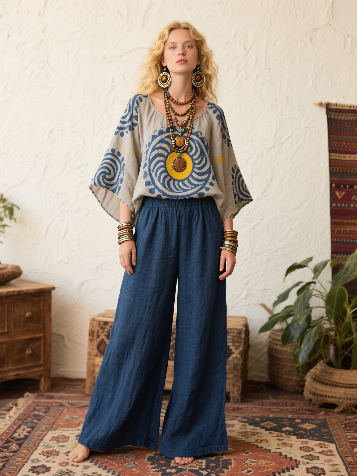 Blue sun Creative Retro Style Loose Set