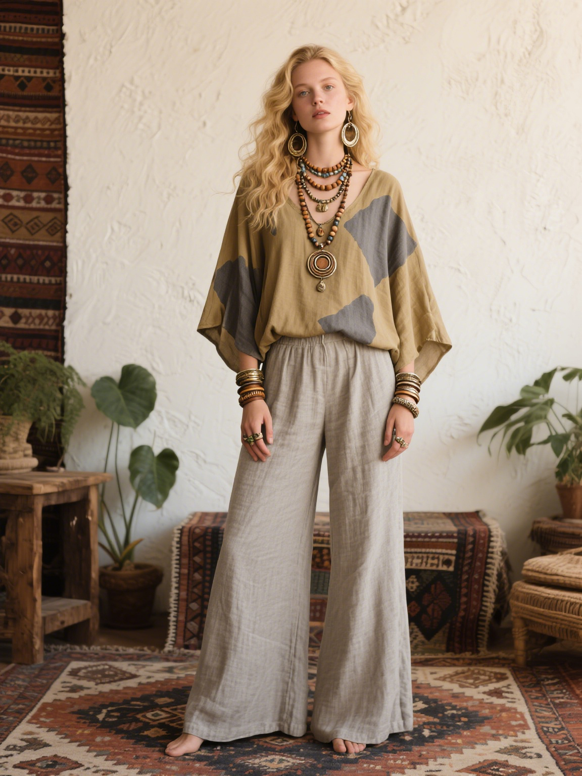 Yellow Gray Square Creative Retro Style Loose Set