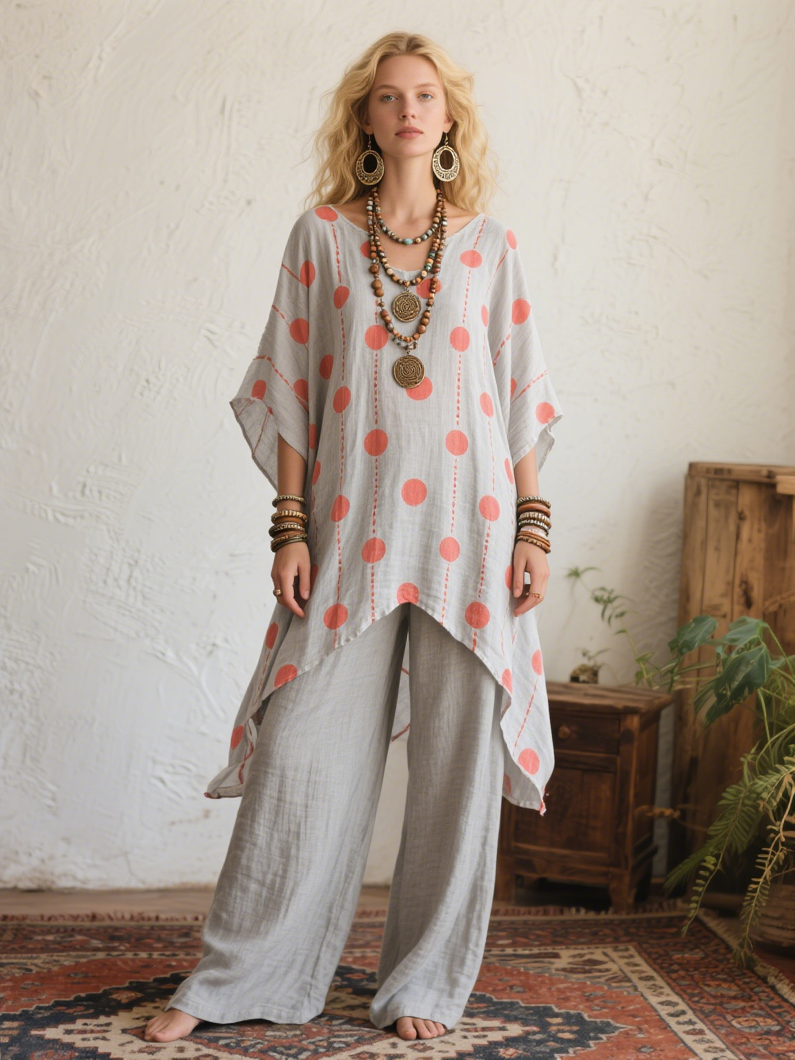 Pink Circle Creative Retro Style Loose Set