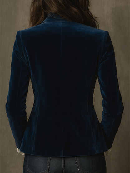 Regal Baroque Embroidered Velvet Tailored Blazer