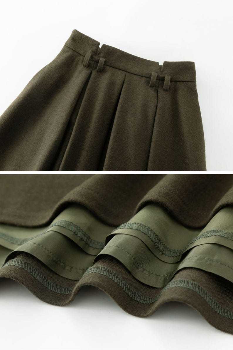 Wool skirt, Midi wool skirt womens, Winter wool skirt, Swing skirt, High waist skirt, Skirt with pockets, Custom skirt, Ylistyle C4486
