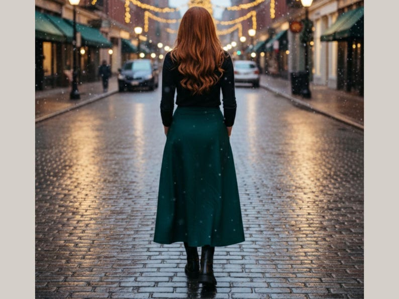 Wool Wrap Midi Skirt for Women | Handmade A-Line High Waist Winter Skirt | Vintage Office Outfit | Warm Wool Skirt Gift for Her