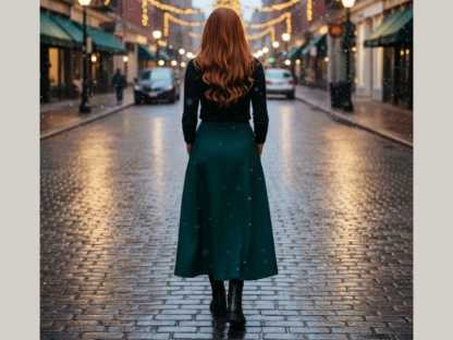 Wool Wrap Midi Skirt for Women | Handmade A-Line High Waist Winter Skirt | Vintage Office Outfit | Warm Wool Skirt Gift for Her