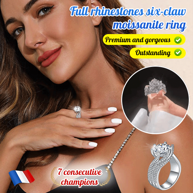 [Light luxury] Luxurious rhinestone ring full of rhinestones