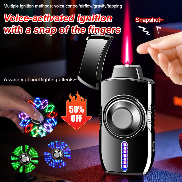 【Multiple cool lights】Metal smart voice-controlled ignition lighter