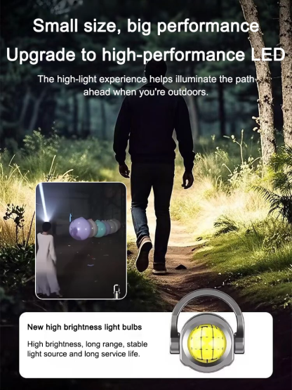 🔦 【6000-Lumen Mini Flashlight】 Power Bank + Flashlight + SOS Emergency Light – All in One! ⚡🚨