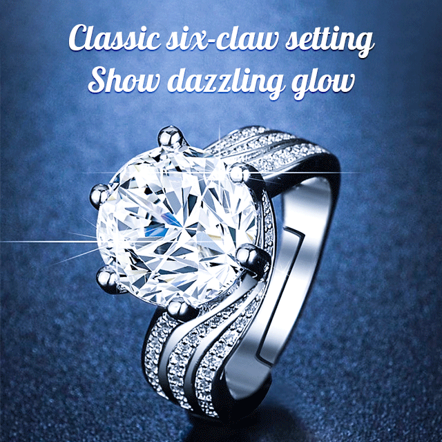 [Light luxury] Luxurious rhinestone ring full of rhinestones