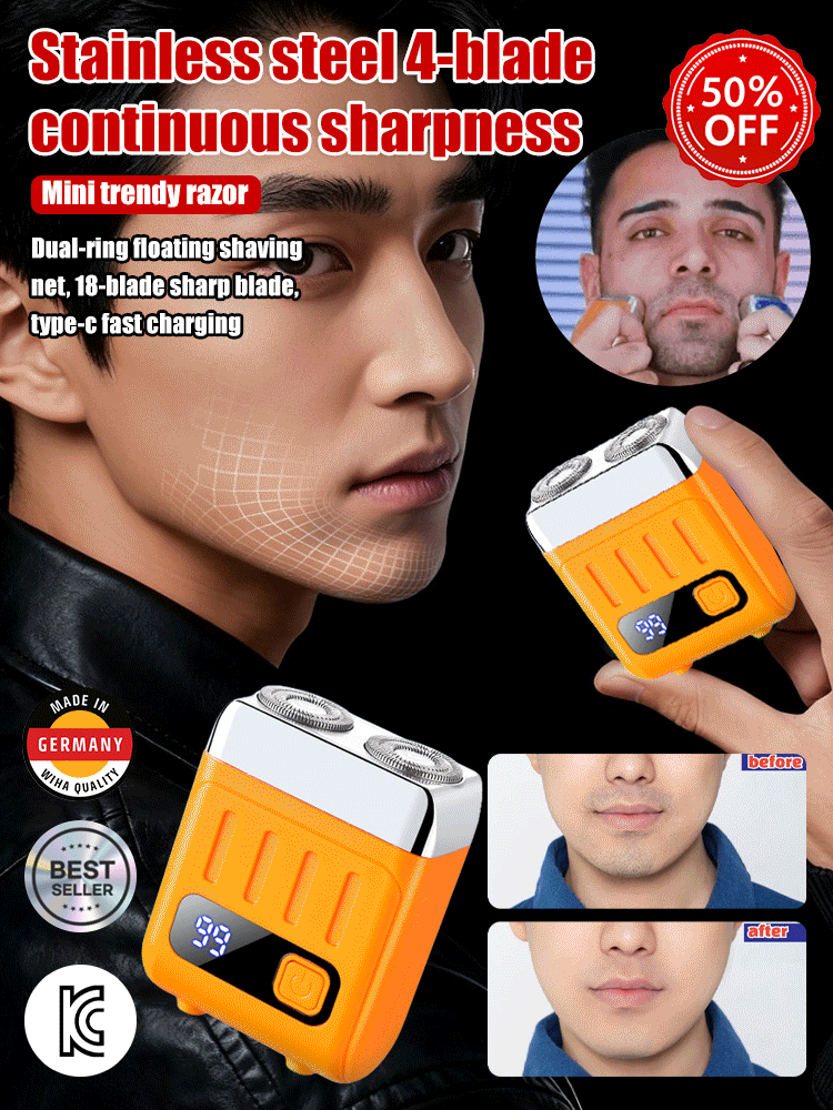 Intelligent digital display double-ring electric shaver