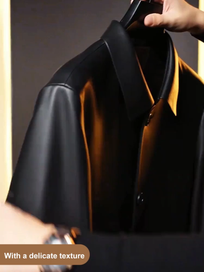 Men's Down Leather Jacket: Built to withstand temperatures as low as -20°F.