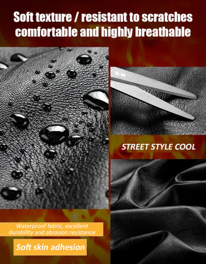 Men's Leather Jacket with Fleece and Thickening