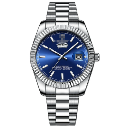 Men's Classic Dual Calendar Waterproof Steel Strap Watch