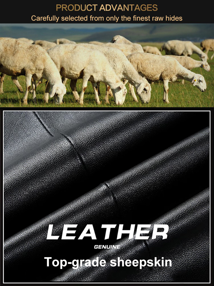 Men's Down Leather Jacket: Built to withstand temperatures as low as -20°F.