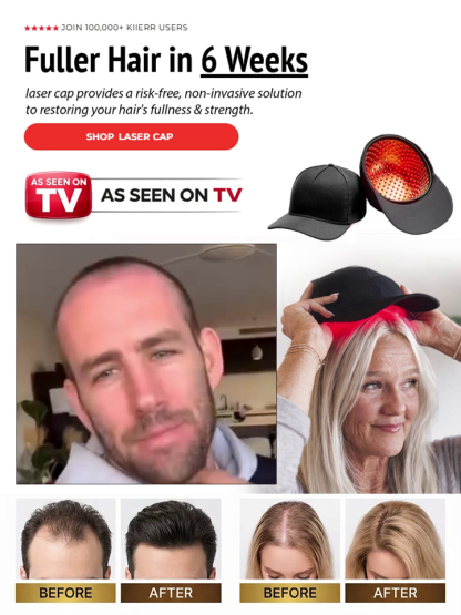  Hair Regrowth Cap for Moderate to Severe Hair Loss, Professional Salon Technology