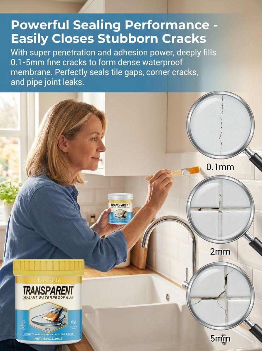 Transparent invisible sealant for leak-proof and waterproofing