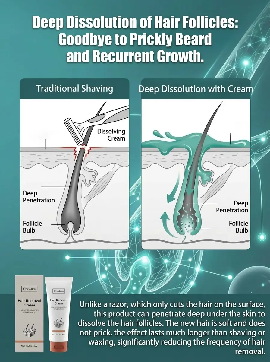 【Powerful Cleaning】Painless Body Hair Removal Cream