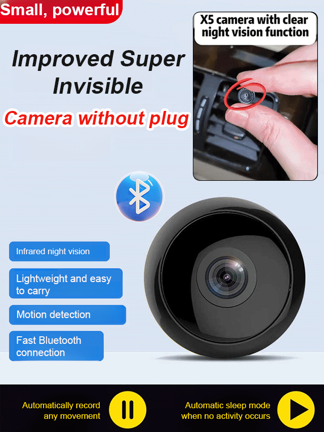 【Upgrade version: Ultra-invisible】Wireless camera. You can view and record remotely at any time. With the clear infrared night vision function, you can see clearly even in the darkest nights.