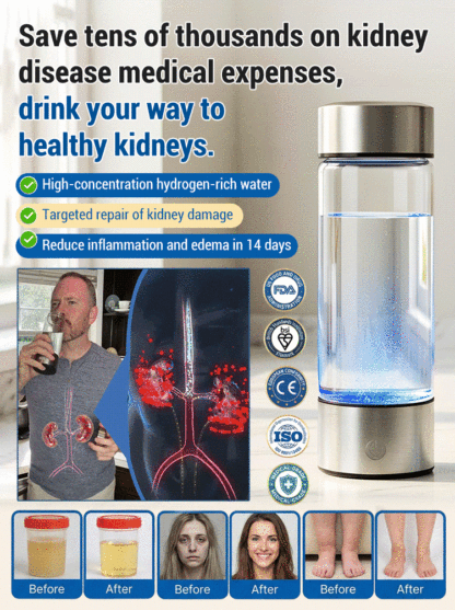 "Complete Cure for Kidney Disease" Kidney Care Hydrogen-Rich Water Cup