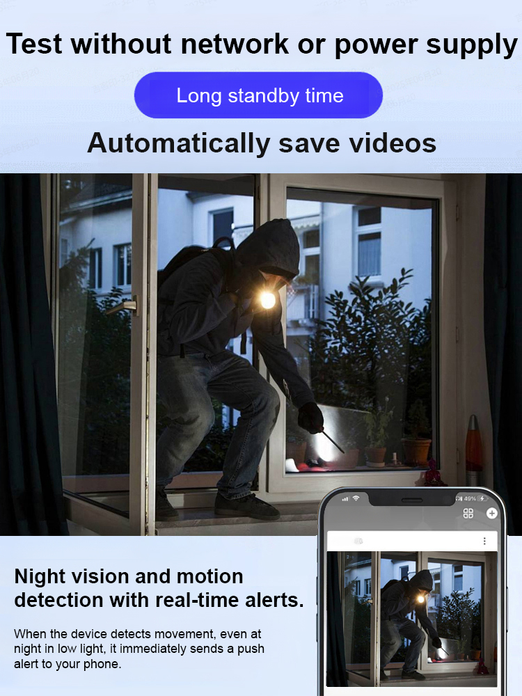 【Upgrade version: Ultra-invisible】Wireless camera. You can view and record remotely at any time. With the clear infrared night vision function, you can see clearly even in the darkest nights.