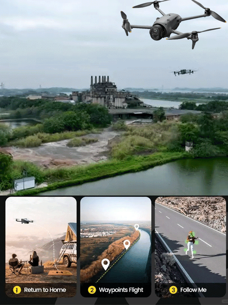 Three-camera aerial camera