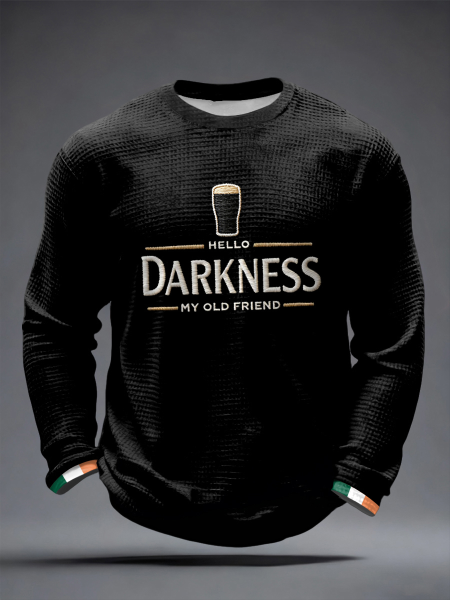 Men's Hello Darkness My Old Friend Waffle Long Sleeve T-Shirt