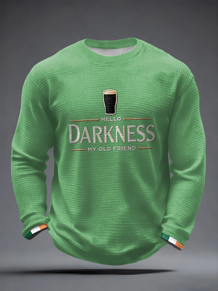 Men's Hello Darkness My Old Friend Waffle Long Sleeve T-Shirt