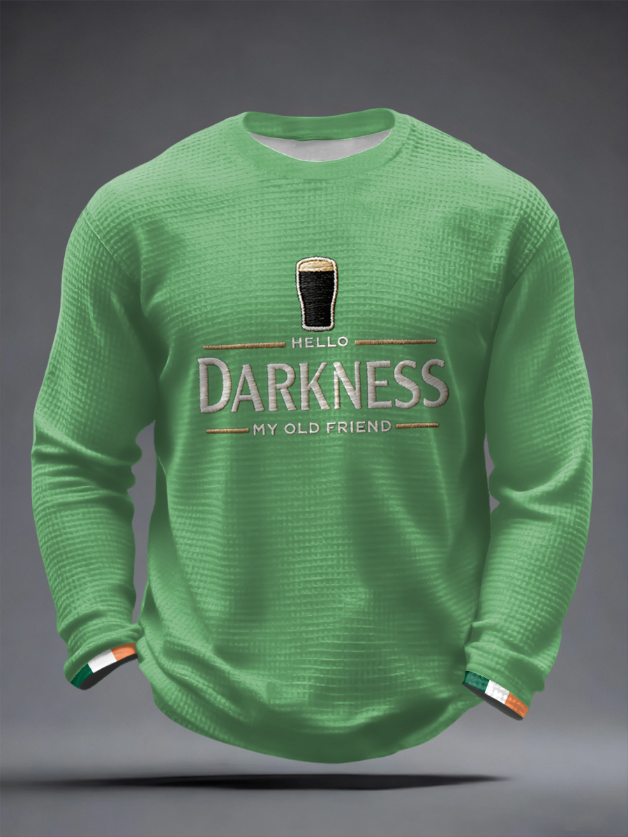 Men's Hello Darkness My Old Friend Waffle Long Sleeve T-Shirt