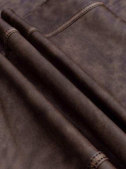 Dark brown urban casual short single-breasted vintage leather jacket